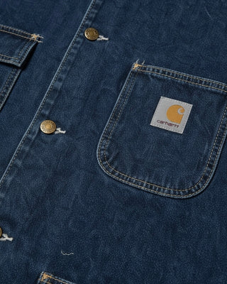 Carhartt WIP Michigan Chore Coat Blue Dark Stone Washed