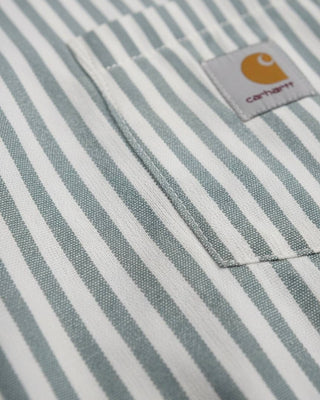 Carhartt WIP S/S Leavel Shirt Leavel Stripe Blue River