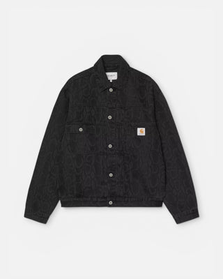 Carhartt WIP Belmar Jacket Snake Camo Black Heavy Stone Washed