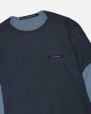 Andersson Bell Brad Wool Layered T-Shirt Slate Blue/Asphalt Multi