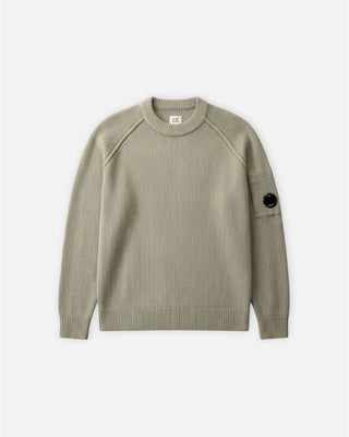 C.P. Company Chenille Cotton Crewneck Lens Sweater Flint Grey