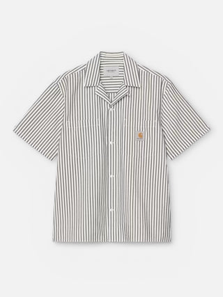 Carhartt WIP S/S Leavel Shirt Leavel Stripe Black/Wax