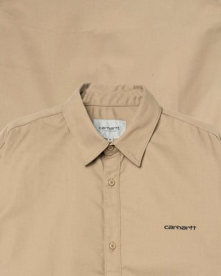 Carhartt WIP L/S Module Script Shirt Leather/Black rigid