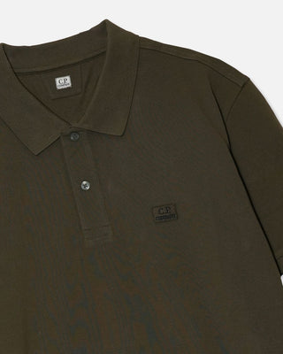 C.P. Company Stretch Piquet Short Sleeve Logo Polo Ivy Green