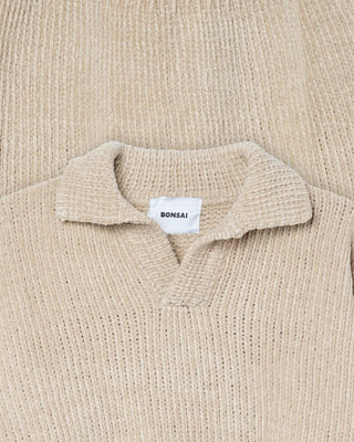 Bonsai Chenille Knit Polo Oversize Fit Beige