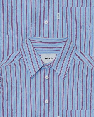 Bonsai Crinkle Stripes Shirt Light Blue