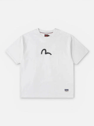 Evisu Ht Hand Brush Daicock Printed Ss Tee Ecru