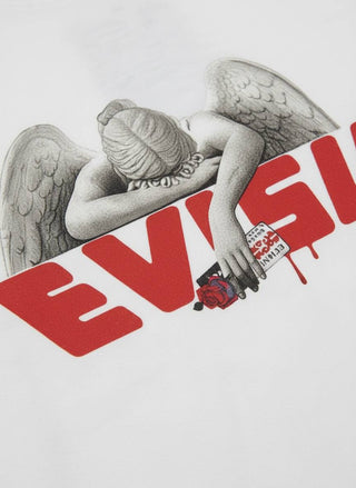 Evisu Ht Angel & Aerosol Spray Paint Printed Ss Tee Off White