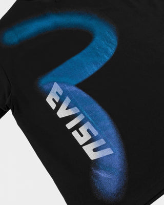 Evisu Ht Glitter Segull Printed Ss Tee Black