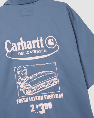 Carhartt WIP S/S Deli Shirt Blue Iris/Air Pink