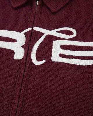 Arte Antwerp Stencil Zip Cardigan Bordeaux