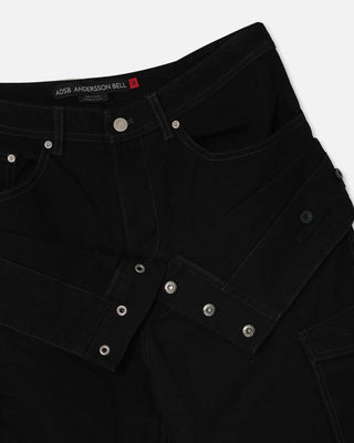 Andersson Bell Unisex Double Waist Work Wide-Leg Jeans Black