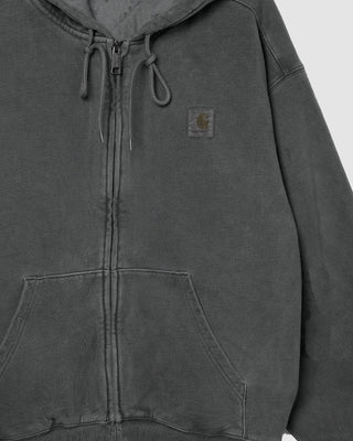 Carhartt WIP Hooded Vista Jacket Sweat Black garment dyed