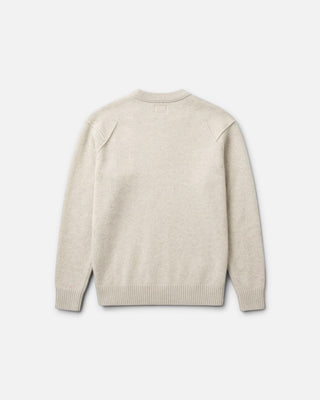 C.P Company Lambswool Lens Crewneck Contrast Sweater Off White Me