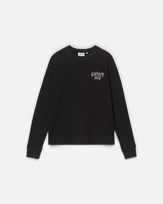 Carhartt WIP L/S Blackletter Waffle T-Shirt Cotton Waffle Black/White