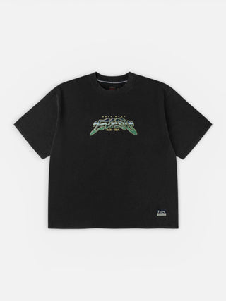 Evisu Ht Neon Leopard Printed Ss Tee Black