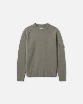 C.P Company Lambswool Lens Crewneck Contrast Sweater Fallen Rock