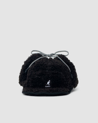 Kangol Faux Shearling Utility Flap Cap Black