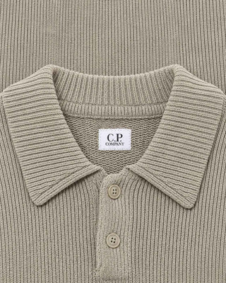 C.P. Company Chenille Cotton Polo Knitwear Flint Grey
