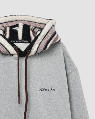 Andersson Bell Unisex Logo Embroidery Hoodie Grey