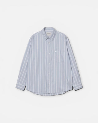 Carhartt WIP L/S Beale Shirt Beale Stripe Gentle Blue