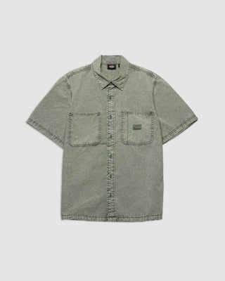 Dickies Newington Shirt Double Dye Acid Wash Forest