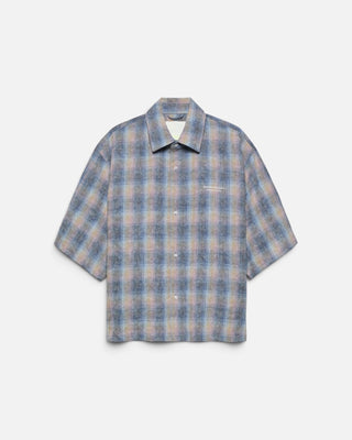 New Amsterdam Surf Association Flanel Short Sleeve Button Up Rainbow