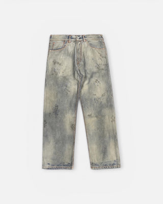 Evisu Ej Bleached Distressed 5P Jeans Light Tone Indigo