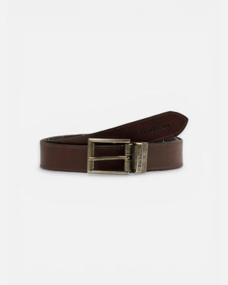 Barbour Reversible Tartan Leather Belt Brown