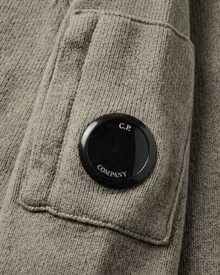 C.P Company Lambswool Lens Crewneck Contrast Sweater Fallen Rock