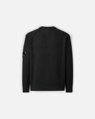 C.P Company Lambswool Lens Crewneck Contrast Sweater Black