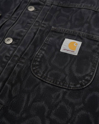 Carhartt WIP Belmar Jacket Snake Camo Black Heavy Stone Washed