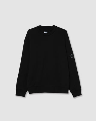 C.P Company Diagonal Raised Fleece Crewneck Lens Sweatshirt Black