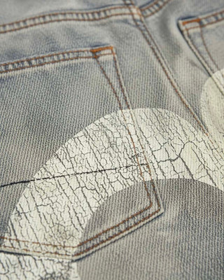 Evisu Ej Bleached Distressed 5P Jeans Light Tone Indigo