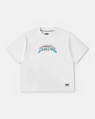 Evisu Ht Neon Leopard Printed Ss Tee Off White