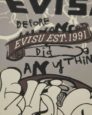 Evisu Ht Graffiti Printed Ss Tee Grey