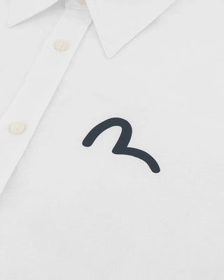 Evisu Ht Ls Oxford Shirt W/ Black Seagull Print White