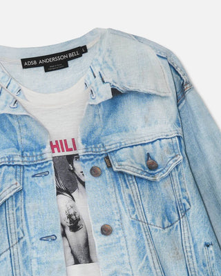 Andersson Bell Unisex Denim Jacketed Trompe-L’Oeil L/S T-Shirt Blue/White