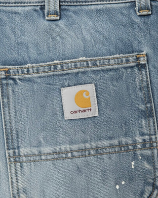 Carhartt WIP OG Single Knee Short Blue Destroy Wash Splatter