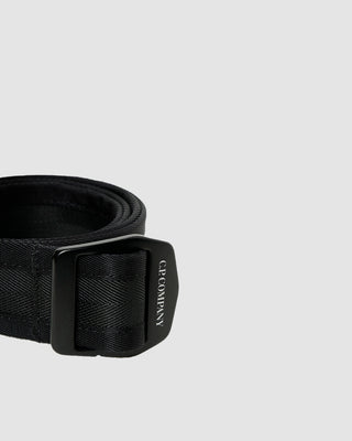 C.P Company Leather Side Logo Belt Black
