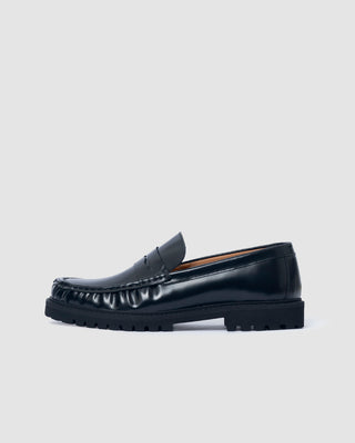 S. H. Hugo Leather Penny Loafer Black