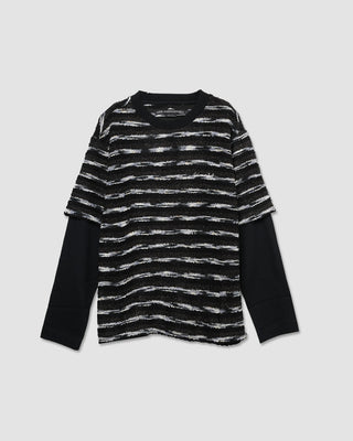 Andersson Bell Unisex Stripe Layered Sweater Black/Brown