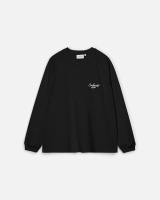 Carhartt WIP L/S Signature Rib T-Shirt  Black/White