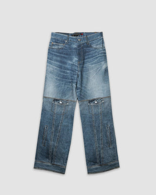 Andersson Bell Unisex Custom Like Printed Denim Pants Mid Blue