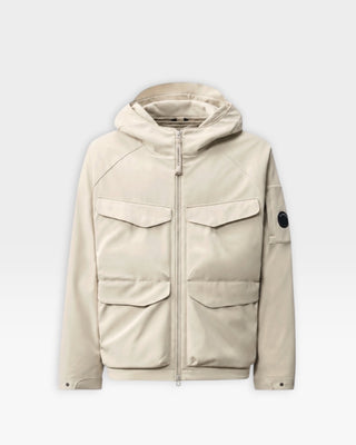 C.P. Company Shell-R Padded Hooded Lens Jacket Silver Birch