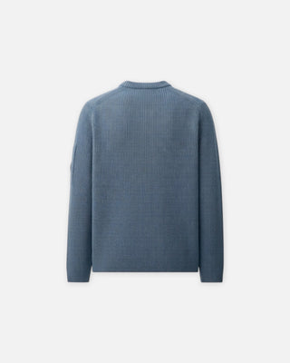C.P. Company Full Rib Cotton Lens Crewneck Sweater Orion Blue