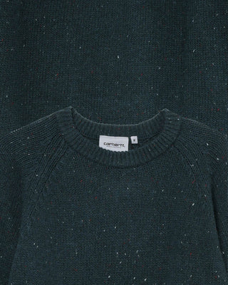 Carhartt WIP Anglistic Sweater Speckled Deep Lagoon