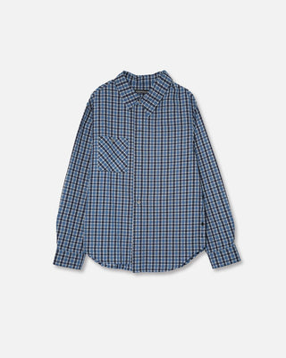 Andersson Bell Blue Check Layered Shirt Blue/Blu