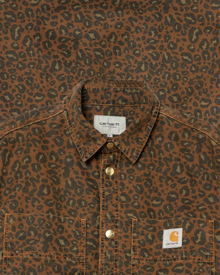 Carhartt WIP Conro Shirt Jac  Camo Leo, Tamarind/Tamarind garment dyed