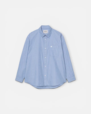 Carhartt WIP L/S Keene Shirt Keene Stripe Curacao